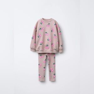NWT Zara Pink Cherry Print Kids Set 5
